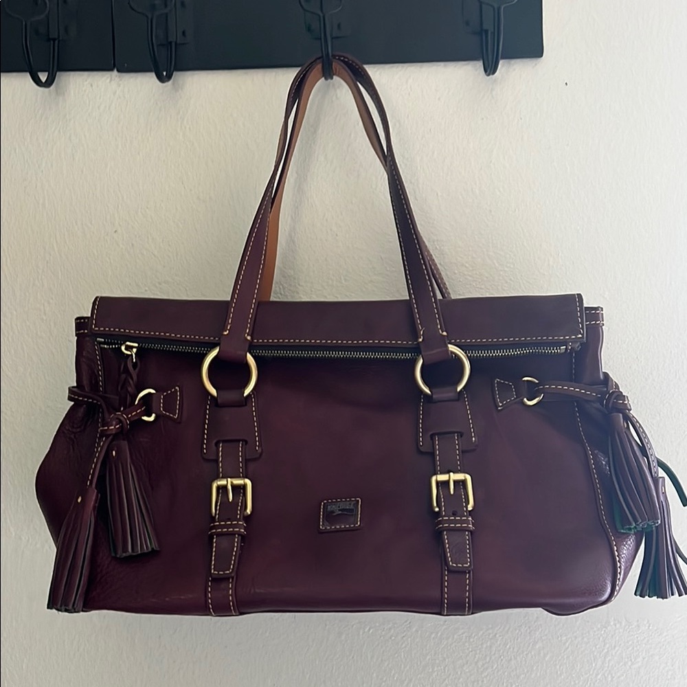 Elegant Burgandy Florentine Leather Tote Bag